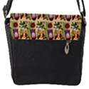 Purple Glasses Girl Pattern Peach Flap Closure Messenger Bag (S) View1