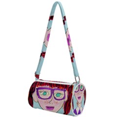 Purple Glasses Girl Wall Mini Cylinder Bag
