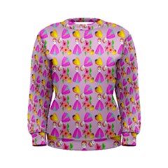 Girl With Hood Cape Heart Lemon Pattern Lilac Women s Sweatshirt by snowwhitegirl