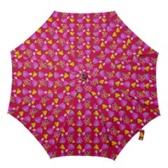 Girl With Hood Cape Heart Lemon Pattern Pink Hook Handle Umbrellas (small) by snowwhitegirl