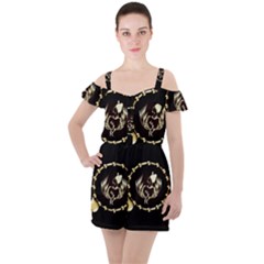 Img-1585062187612 Ruffle Cut Out Chiffon Playsuit