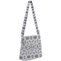 Grey And White Abstract Geometric Print Zipper Messenger Bag View1