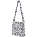 Grey And White Abstract Geometric Print Zipper Messenger Bag View2
