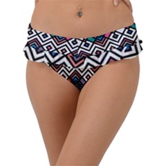 Boho Geometric Frill Bikini Bottom