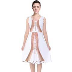 Panther World Limited Edition Prayer  V-neck Midi Sleeveless Dress 