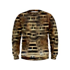 Textures Brown Wood Kids  Sweatshirt by Alisyart