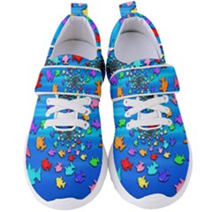 Fractal Art School Of Fishes Women s Velcro Strap Shoes