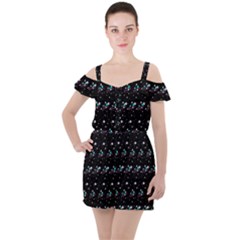 Galaxy Stars Ruffle Cut Out Chiffon Playsuit