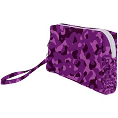 Dark Purple Camouflage Pattern Wristlet Pouch Bag (small) by SpinnyChairDesigns