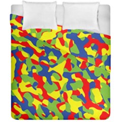 Colorful Rainbow Camouflage Pattern Duvet Cover Double Side (california King Size) by SpinnyChairDesigns