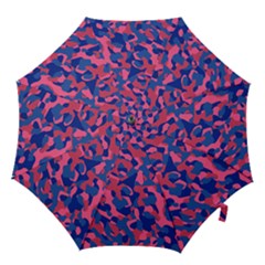 Blue And Pink Camouflage Pattern Hook Handle Umbrellas (small) by SpinnyChairDesigns