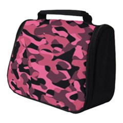 Black And Pink Camouflage Pattern Full Print Travel Pouch (small) by SpinnyChairDesigns