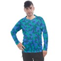 Blue Turquoise Teal Camouflage Pattern Men s Pique Long Sleeve Tee View1
