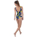 Blue and Yellow Camouflage Pattern Side Cut Out Swimsuit View2