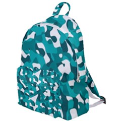 Teal And White Camouflage Pattern The Plain Backpack by SpinnyChairDesigns