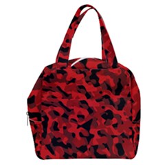 Red And Black Camouflage Pattern Boxy Hand Bag by SpinnyChairDesigns