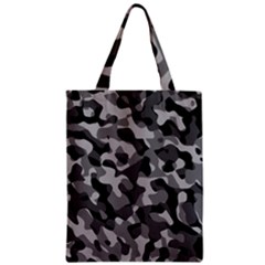 Grey And Black Camouflage Pattern Zipper Classic Tote Bag by SpinnyChairDesigns