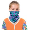 Purple and Teal Camouflage Pattern Face Covering Bandana (Kids) View1