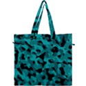 Black and Teal Camouflage Pattern Canvas Travel Bag View1