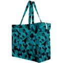 Black and Teal Camouflage Pattern Canvas Travel Bag View2