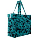 Black and Teal Camouflage Pattern Canvas Travel Bag View3