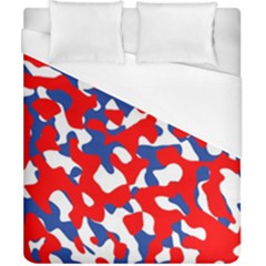 Red White Blue Camouflage Pattern Duvet Cover (california King Size) by SpinnyChairDesigns