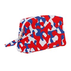 Red White Blue Camouflage Pattern Wristlet Pouch Bag (medium) by SpinnyChairDesigns