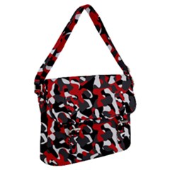 Black Red White Camouflage Pattern Buckle Messenger Bag by SpinnyChairDesigns