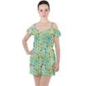Bright Mosaic Ruffle Cut Out Chiffon Playsuit View1