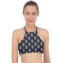 Grey Aliens Extraterrestrials UFO Faces Racer Front Bikini Top View1