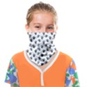 Cat Dog Animal Paw Prints Pattern Black and White Face Covering Bandana (Kids) View1