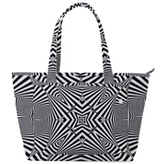 Black And White Line Art Pattern Stripes Back Pocket Shoulder Bag  by SpinnyChairDesigns
