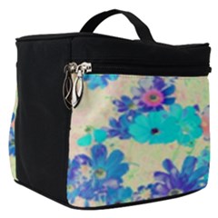 Cosmos Flowers Blue Make Up Travel Bag (small) by DinkovaArt