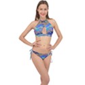 Infinity Painting Blue Cross Front Halter Bikini Set View1