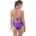 Geometric Galaxy Pattern Print Halter Cut-Out One Piece Swimsuit View2