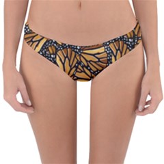Monarch Butterfly Wings Pattern Reversible Hipster Bikini Bottoms