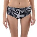 Abstract Zebra Stripes Pattern Reversible Mid-Waist Bikini Bottoms View1