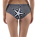 Abstract Zebra Stripes Pattern Reversible Mid-Waist Bikini Bottoms View2