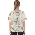 Vintage Ink Stamp on Paper Monarch Butterfly V-Neck Dolman Drape Top View2
