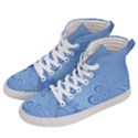 Light Blue Intricate Swirls Pattern Women s Hi-Top Skate Sneakers View2