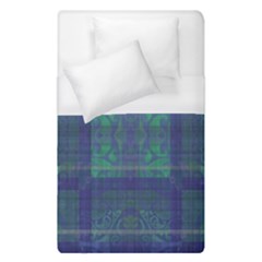 Blue Green Faded Plaid Duvet Cover (single Size)