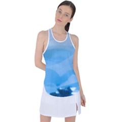 Aquamarine Racer Back Mesh Tank Top