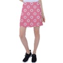 Coral Pink and White Circles Polka Dots Tennis Skirt View1