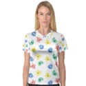 Cute Cartoon Germs Viruses Microbes V-Neck Sport Mesh Tee View1