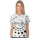 Abstract Black and White Polka Dots V-Neck Sport Mesh Tee View1