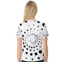 Abstract Black and White Polka Dots V-Neck Sport Mesh Tee View2