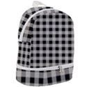 Black and White Buffalo Plaid Zip Bottom Backpack View2
