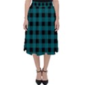 Teal Black Buffalo Plaid Classic Midi Skirt View1