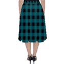 Teal Black Buffalo Plaid Classic Midi Skirt View2