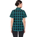 Teal Black Buffalo Plaid Women s Short Sleeve Shirt View2